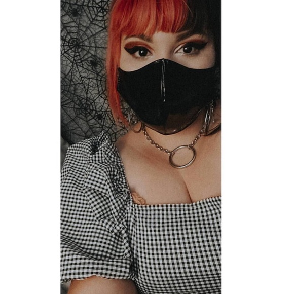 Handmade White Vinyl PVC Face Mask Wet Look Cosplay Costume Womens Mens Cyber - Picture 8 of 9